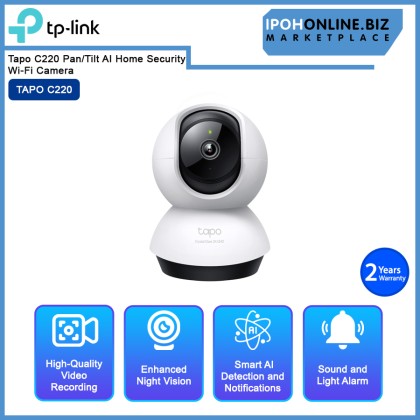 TP-Link Tapo C220 2K 4MP QHD Pan Tilt AI Home Security Wi-Fi CCTV ONVIF IP Camera